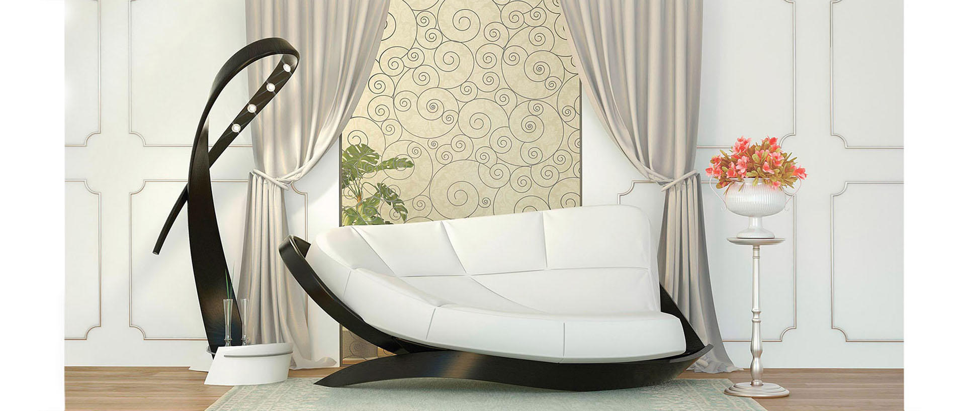 Дизайнерский диван в интерьере